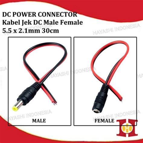 Jual Kabel Jack Dc 5v 6v 9v 12v Power Supply Male Female Konektor