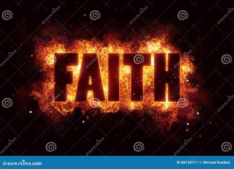 Faith Text Religion Flame Flames Fire Burn Burning Stock Image Image