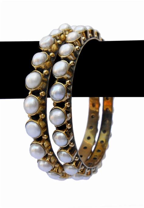 stylish white pearls desire bridal bangles  india  pretty pattern