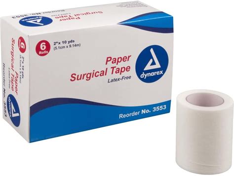 Dynarex Paper Surgical Tape 2 Inches X 10 Yards 6 Count