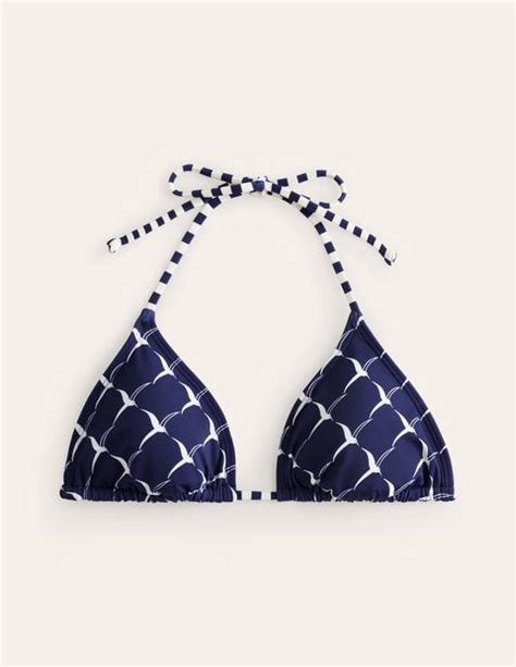 Symi String Bikini Top French Navy Seagull Boden UK