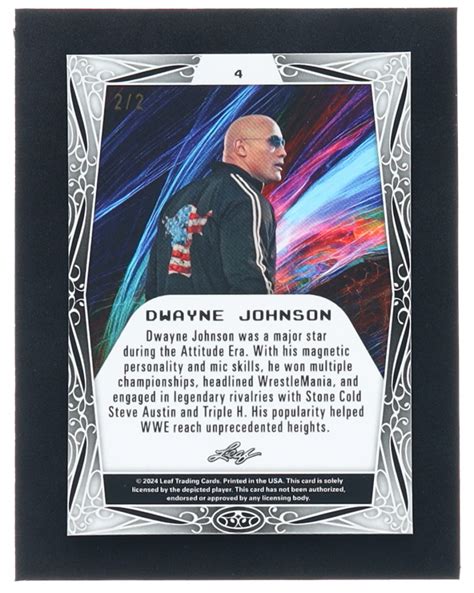 Dwayne Johnson 2024 Leaf Metal Legends Wrestling Diagonal Shimmer Black