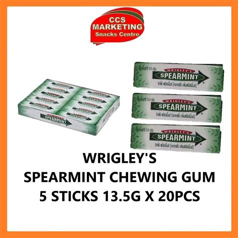 Ccs Wrigleys Spearmint Chewing Gum 5 Sticks 135g X 20pcs