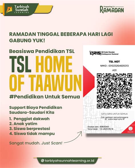 Beasiswa Pendidikan Tsl Home Of Taawun Tarbiyah Sunnah Learning