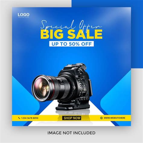 Premium PSD Camera Gadgets Big Sale Social Media Banner Design Template