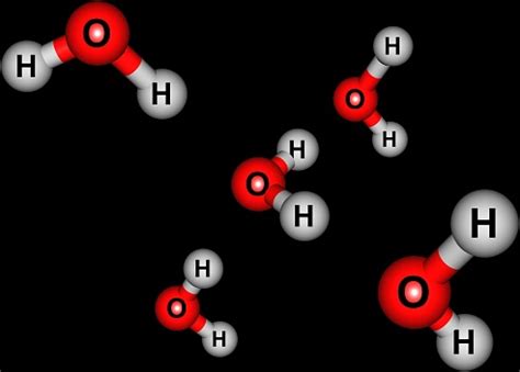 Water Molecular Structures Isolated On Black Background Stock Photo