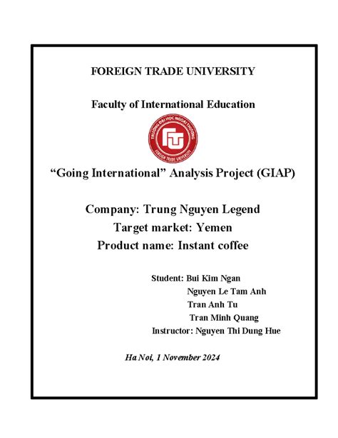 "Group 4 Analysis Project (GIAP): Coffee Export Prospects to Yemen