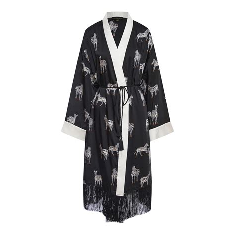 Черное кимоно zebra black из вискозы MARINA BUDNIK — купить в интернет ...