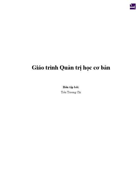 PDF Giáo Trình Quản Trị Học Cơ Bản DOKUMEN TIPS