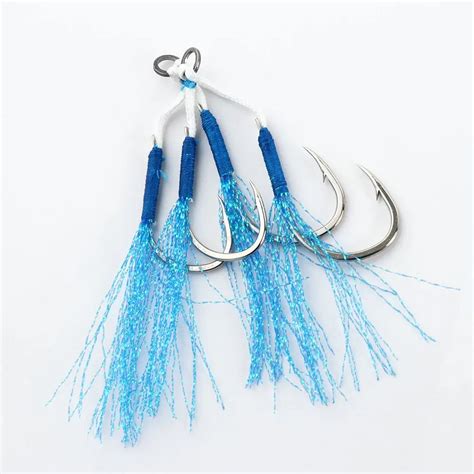 Pairs Assist Hook Solid Ring Jig Lure Jigging Fishjig Double Pair