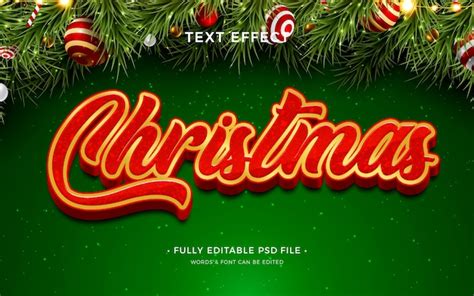 Efecto De Texto De Feliz Navidad Archivo Psd Premium