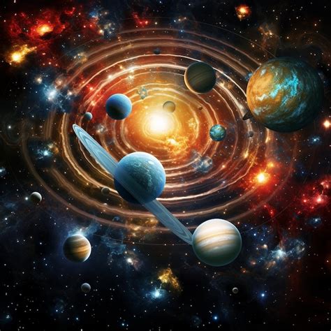 Premium AI Image | Celestial Choreography Flawlessly Aligned Planets ...