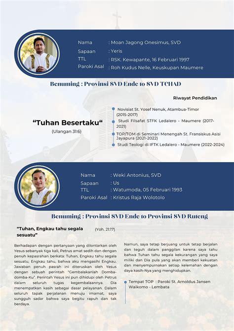 Profil Para Diakon Seminari Tinggi St Paulus Ledalero Tahun