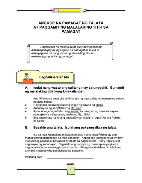 10 Angkop Na Pamagat Ng Talata At Paggamit Ng Malaking Titik Sa