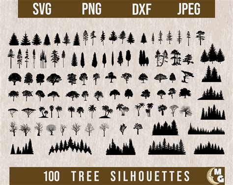 Tree SVG Bundle Tree Silhouette Svg Tree SVG Trees - Etsy