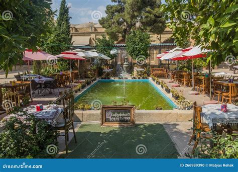 SHIRAZ IRAN JULY 8 2019 Cafe Elephant In The Vakil Bazaar In