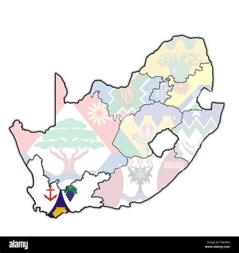 Emblem Of Western Cape Region On Map With Administrative Divisions And