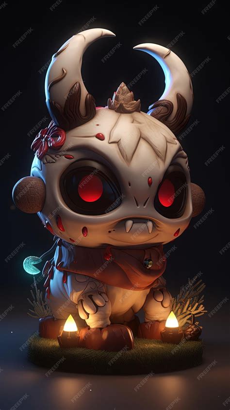 Premium Ai Image 3d Illustration Of Krampus With Horns Chibi Art Nft