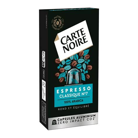 Carte Noire Capsules De Café Espresso Classique N°7 Compatibles Nespresso 10 Capsules 55g Pas