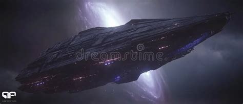 Alien Ship Observing a Massive Cosmic Event in Deep Space Stock Illustration - Illustration of ...