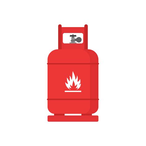 Lpg Flat Design Flammable Gas Tank Icon Propane Butane Methane Gas