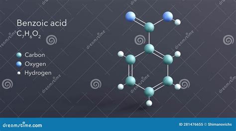 Mol Cula De Cido Benzoico D Representando Estructura Molecular Plana