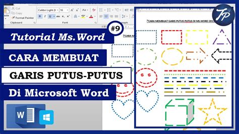 Tutorial Microsoft Word Cara Membuat Garis Putus Putus Di Ms Word