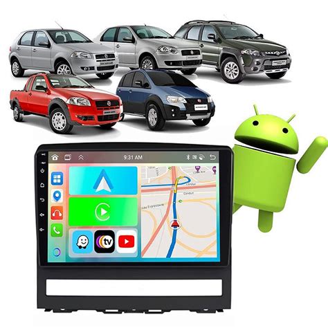 Kit Multim Dia Fiat Palio Siena Strada Android Auto Carplay Gps