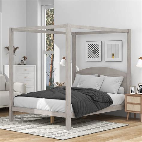 Harper Bright Designs Cama Con Dosel Completo Con Cabecera Y Soporte