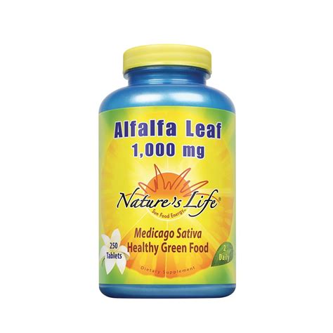 Nature S Life Alfalfa Leaf Tablets 1000mg 250 Count Walmart