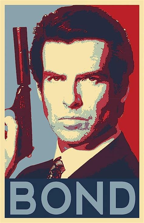 James Bond 007 Illustration Pierce Brosnan British Spy Movie Pop Art