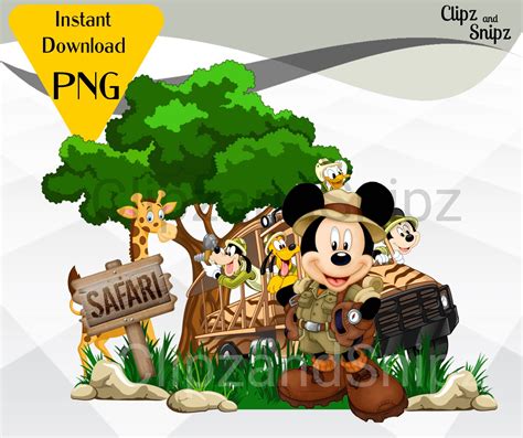 Mickey Safari Png Clipart Mickey Mouse Descarga Digital Etsy Espa A