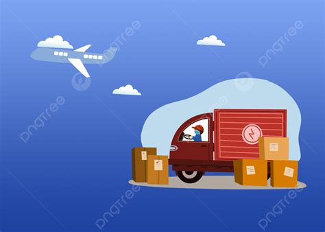 Blue Gradient Logistics Transportation Delivery Background Aircraft