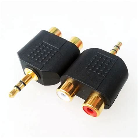 1pc Gold Plated Stereo Audio Male Plug To 2 Rca Female Jack Y 35mm Adapterhz8 148 Picclick Ca