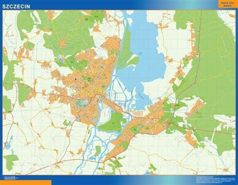Szczecin Wall Map Digital Maps Netmaps Uk Vector Eps Wall Maps