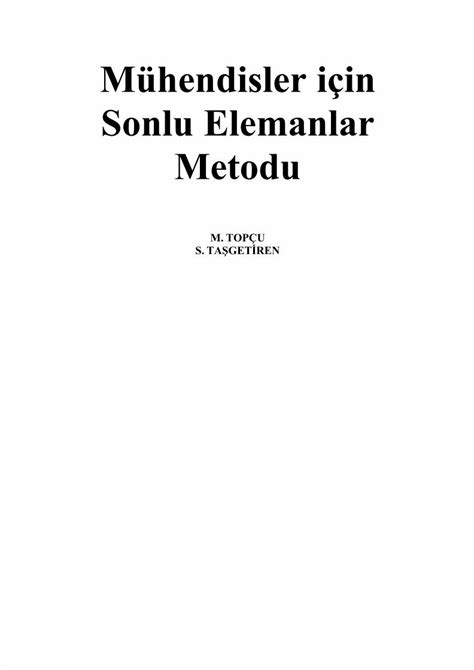 Pdf Sonlu Elemanlar Metodu Prof Dr Muzaffer Top U Dokumen Tips