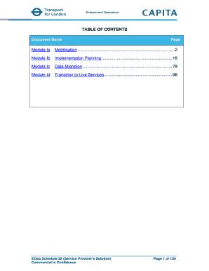 Fillable Online Tfl Gov Eops Schedule Service Provider S Solution