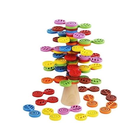 Oshhni Jouets Empilables En Bois Montessori Tri Des Couleurs Motri