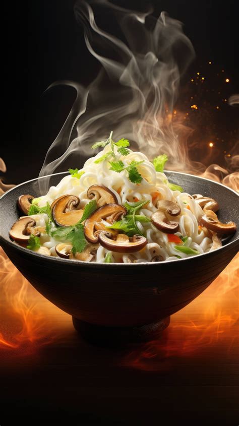 A Bowl Of Steaming Udon Noodles Garnished With Sliced Green Onions And