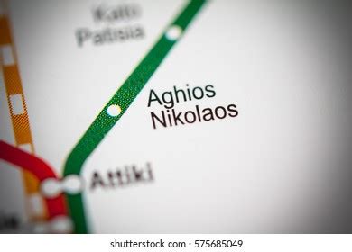 Aghios Nikolaos Station Athens Metro Map Stock Photo 575685049 ...