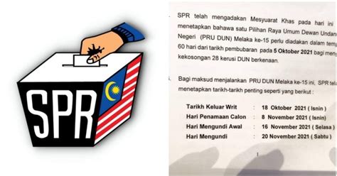 Prn Melaka Tarikh Penamaan Calon Nov Mengundi Nov