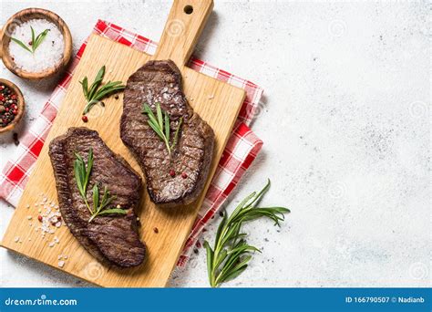 Grilled Beef Steak On Wooden Cutting Board Stock Image Image Of Meat