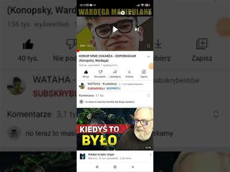 Wardęga nagrał film o konopski YouTube