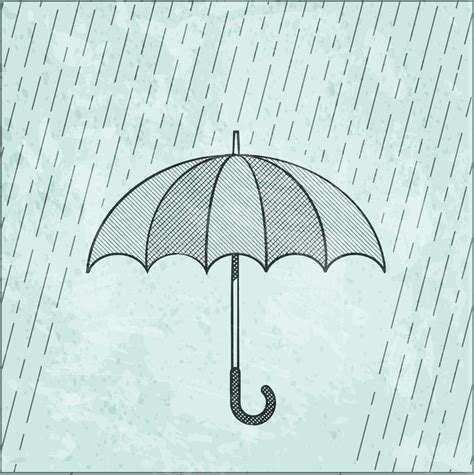 Illustration Des Regenschirmes Im Regen Vektor Abbildung Illustration