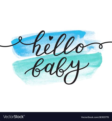 Hello baby lettering Royalty Free Vector Image