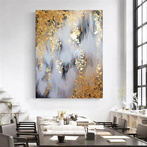 Gold Leaf Painting Gold Leaf Abstract Painting Gold Foil Painting