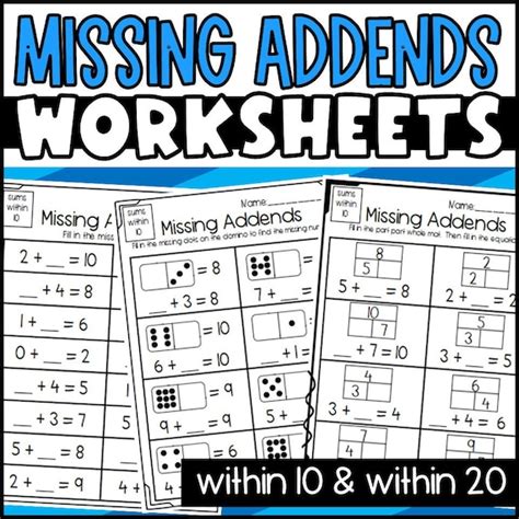 Missing Addends Worksheets 1oad8 We Are Better Together