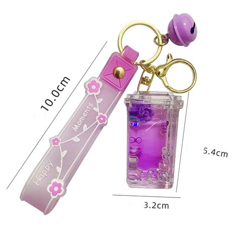 Glitter Quicksand Key Chain Liquid Floating Keyring Keychain Bag Charm Pendant Keyfob T For