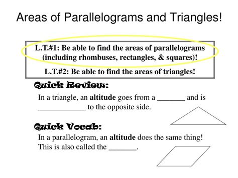 Ppt Areas Of Parallelograms And Triangles Powerpoint Presentation Free Download Id3624041