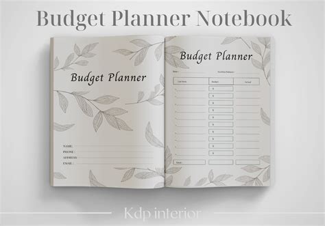 Budget Planner Notebook KDP Interior Graphic By Jane Minner Creative